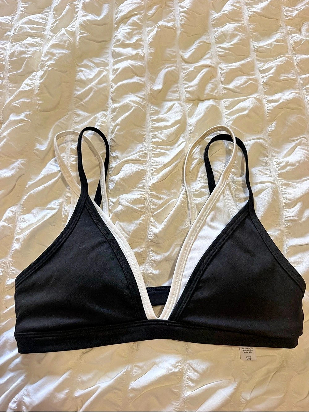 Black & White Layered Double-Strap Bralette
